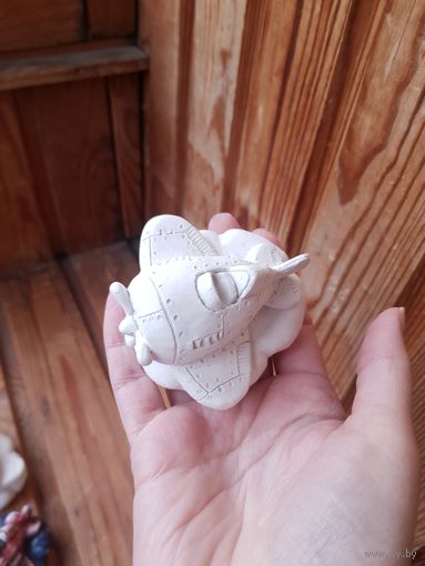 Лот С 1 РУБЛЯ! много лотов! Сувенирная фигурка Самолетик на облачке (БЕЛЫЙ, под раскраску)