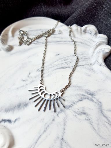 Лот С 1 РУБЛЯ, без МЦ. много лотов! Кулон-чокер фазы луны, сталь