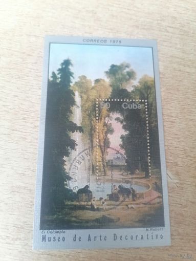 БЛОК.МАРКИ.КУБА."КОЛУМБИЙСКИЙ ПЕЙЗАЖ"1975.Г