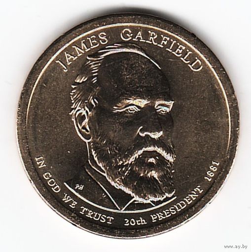 1 доллар США 2011 год 20-й Президент Джеймс Гарфилд двор P _состояние UNC