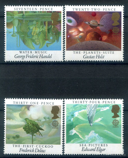 Великобритания - 1985г. - европейский год музыки - 4 марки - полная серия, MNH [Mi 1027-1030]. #3-GB-Z-1-16