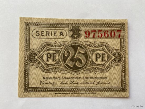 Нотгельд 25 пфеннигов. Веймарская республика - 1602