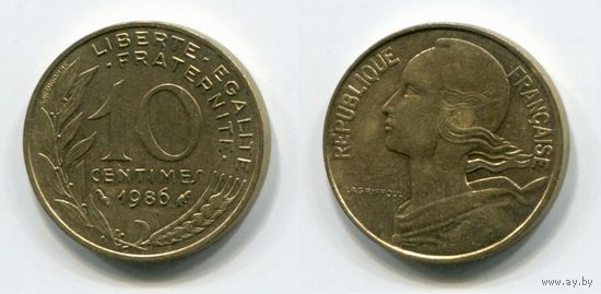 Франция. 10 сантимов (1986, XF)