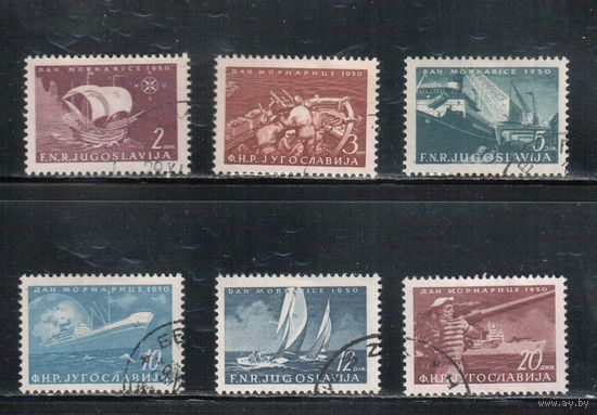 Югославия-1950(Мих.622-627)  гаш.  , Флот, Корабли,(полная серия)