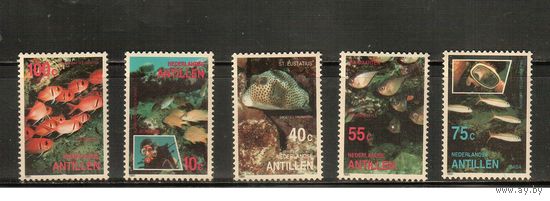 Антиллы(Нидерландские)-1991(Мих.709-713) , **    , Морская Фауна , Рыбы, (полная серия)