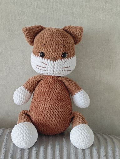 Плюшевый котейка Плюшевая вязаная мягкая игрушка амигуруми кот интерьер ручная работа handmade кукла