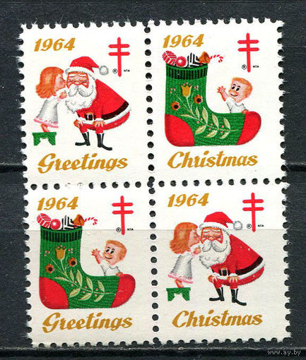 США - 1964 - Рождество и Новый год - 1 кварт. MNH.  (LOT Gd22)-T10P37