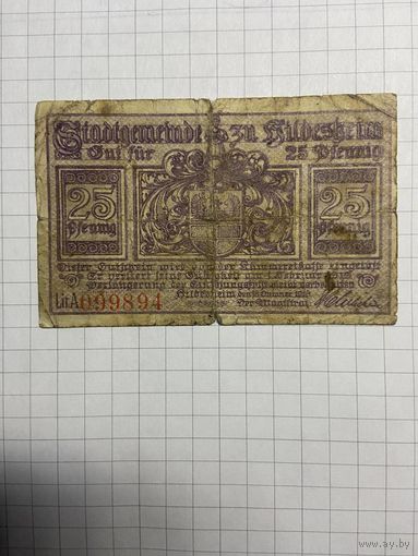 Нотгельд 25 пфеннигов 1921 год. -2112