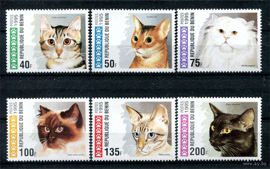 Бенин - 1995г. - Коты - 6 марок - полная серия, MNH [Mi 668-673]. #O-Se-Z-1-3