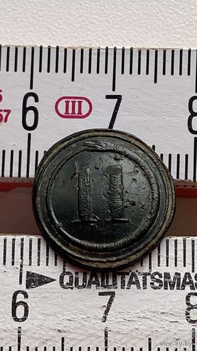 Пуговица (Змея кусающая хвост) 1812 год Франция 11 польский полк