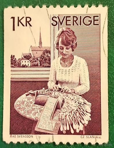 Швеция 1976. Коклюшечное кружевоплетение