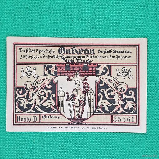 Старт с 1 Рубля !!! Банкнота Германия Нотгельд 2 марки 1922