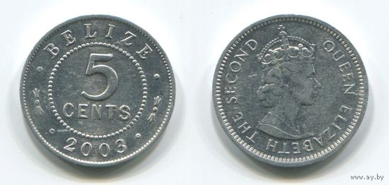 Белиз. 5 центов (2003, XF)