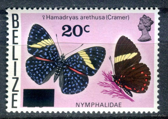 Белиз - 1976г. - бабочки - 1 марка - полная серия, MNH [Mi 363]. #4-B6-Z-1-23