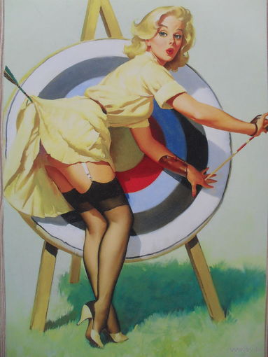 ЧИСТАЯ ОТКРЫТКА PIN-UP. худ. GIL ELVGREN.
