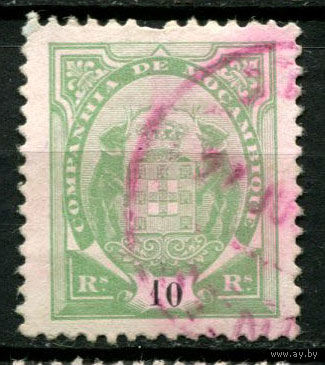 Португальские колонии - Мозамбик (Comp de Mocambique) - 1907 - Слоны с гербом 10R - [Mi.50] - 1 марка. Гашеная.  (Лот 160BA)