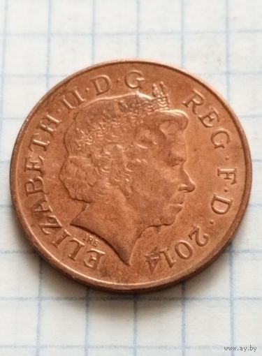 2 пенса 2014 года Великобритания, отличная!