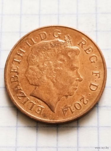 2 пенса 2014 года Великобритания, отличная!