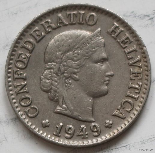 Швейцария 10 раппенов 1949 год