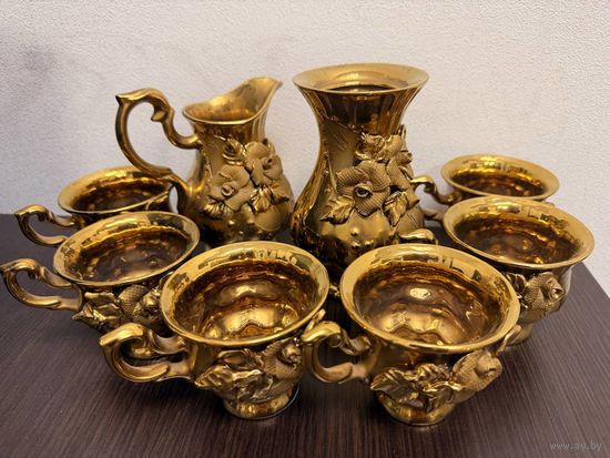 Винтажный неполный сервиз "Золотая роза"