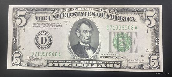 5 долларов США 1934 C unc
