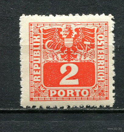 Советская зона оккупации Австрии - 1945 - Герб 2Pf. Portomarken - [Mi.176p] - 1 марка. MH.  (Лот 2JR)-T3P19