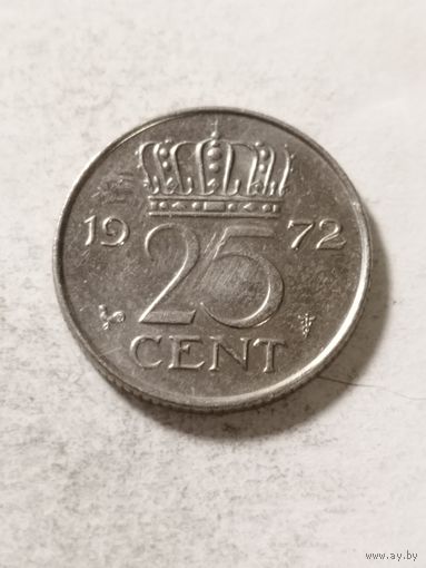 Нидерланды 25 центов 1972