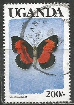 Уганда. Бабочка Нимфалида. 1989г. Mi#719.