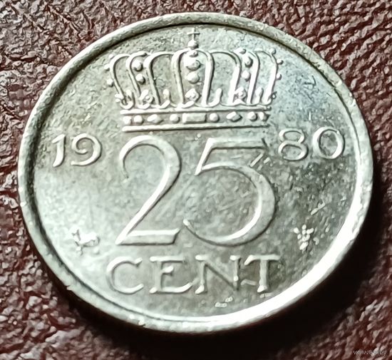 Нидерланды 25 центов, 1980    ( 1-2-6 )
