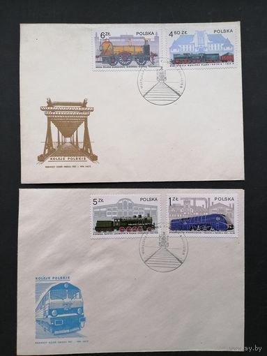 Польша 1978 Четыре КПД с полной серией марок "Локомотивы" (спецгашение) Mi.2543-2550 каталог 4.00 евро