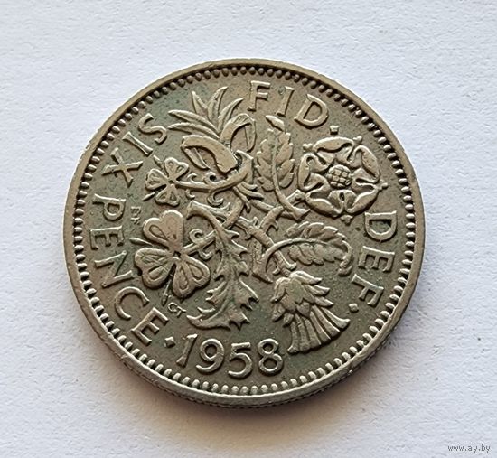 Великобритания 6 пенсов, 1958