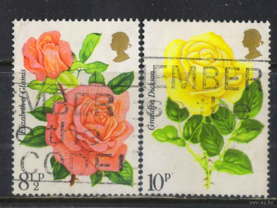 Великобритания 1976 EII 100 летие Королевского национального общества роз Культивированные розы #711-2