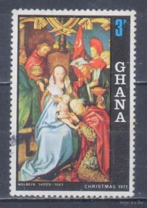 [498] Гана 1972. Культура.Искусство.Живопись.Гольбейн. Гашеная марка.