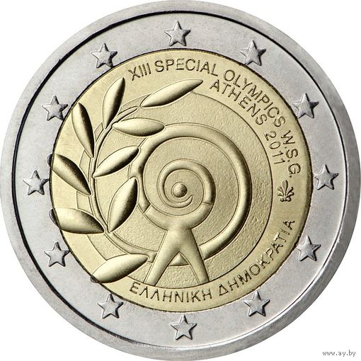 2 евро 2011 Греция Всемирные летние специальные Олимпийские игры 2011 года (Афины) UNC из ролла