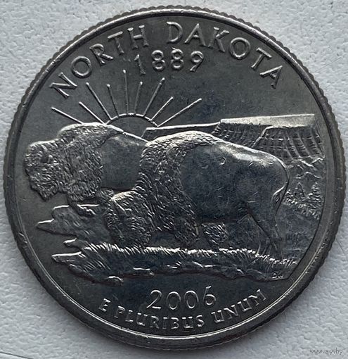 США 25 центов (квотер) 2006 г. P. Северная Дакота