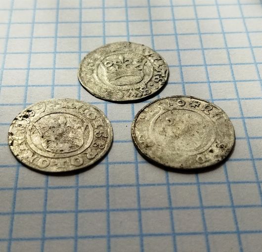 Полугроши 1509, 1510 Сигизмунда 1 и Свиндицкий полугрош Людовик ІІ Ягеллончика