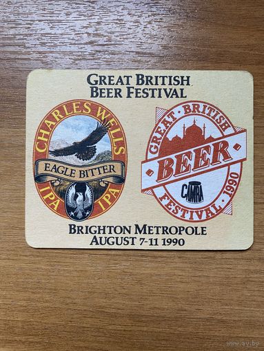 Подставка под пиво Charles Wells IPA /Великобритания/