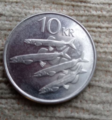 Werty71 Исландия 10 крон 1996 Косяк Рыба
