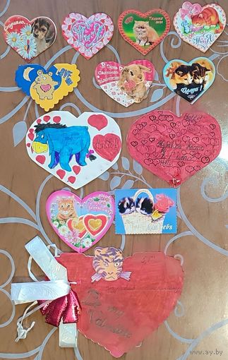 Набор подписанных валентинок