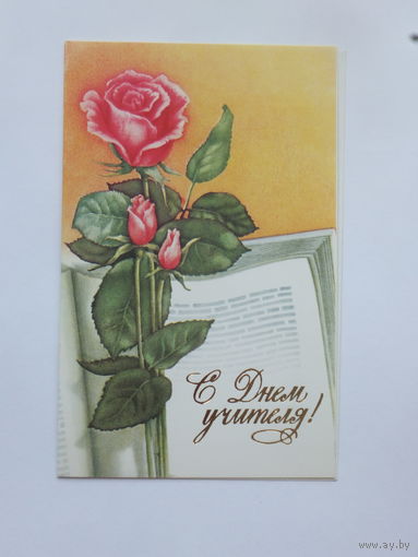 Родионов с днем учителя 1986  9х14 см