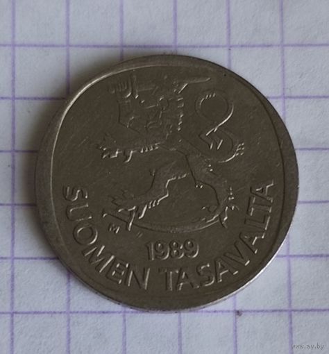Финляндия 1 марка, 1989 (1-4-52)