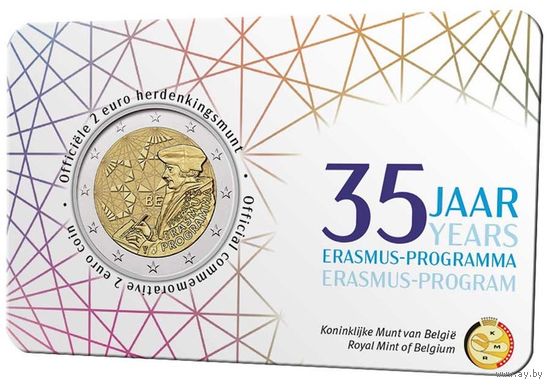 2 евро Бельгия 2022 35 лет программы Erasmus UNC из ролла