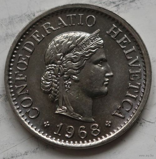 Швейцария 10 раппенов 1968 год