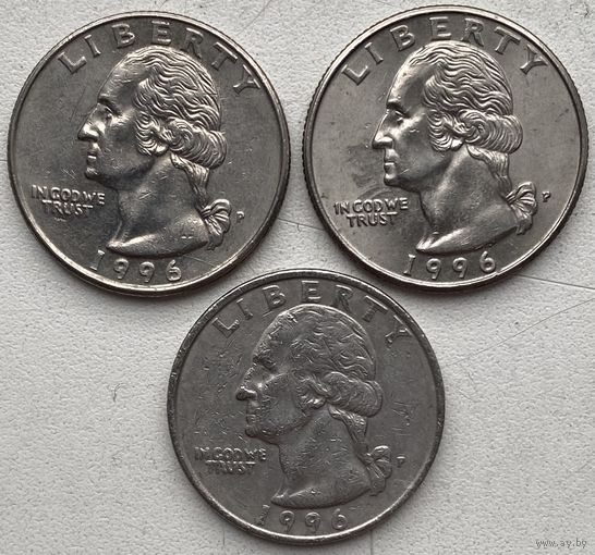 США 25 центов (квотер) 1996 г. P. Цена за 1 шт.