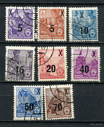 ГДР - 1954 - Пятилетний план. Надпечатки новых номиналов - [Mi. 435-442] - полная серия - 8 марок. Гашеные.  (LOT AK26)