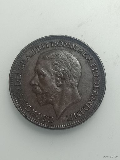 Великобритания фартинг  1928 года .