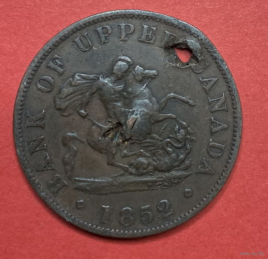 Канада, пол пенни, токен 1852г.
