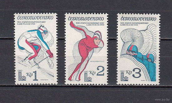 Спорт. Олимпийские игры. Чехословакия. 1980. 3 марки. Michel N 2544-2546 (2,6 е)