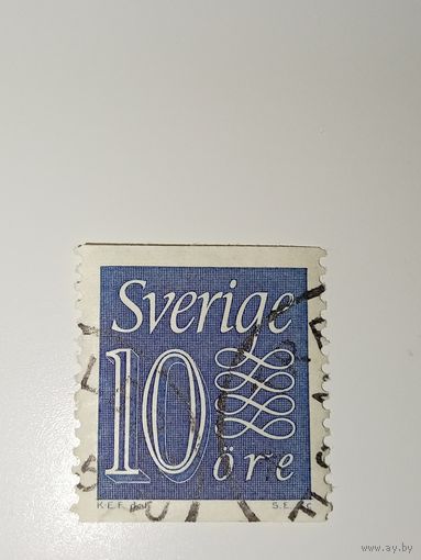 Марка Швеция 1951 год почтовая марка Швеции номиналом 10 шведских эре