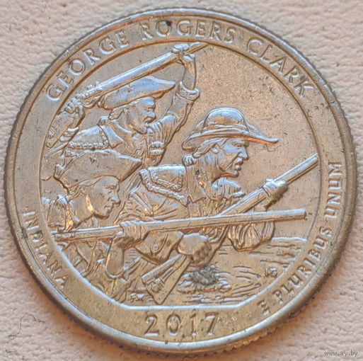 США 25 центов (квотер) 2017 D George Rogers Clark Indiana